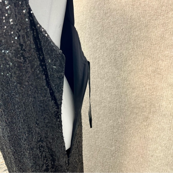 Calvin Klein Silk Combo Sequence Sleeveless Cocktail Dress Women’s Size 14 W - Picture 7 of 11